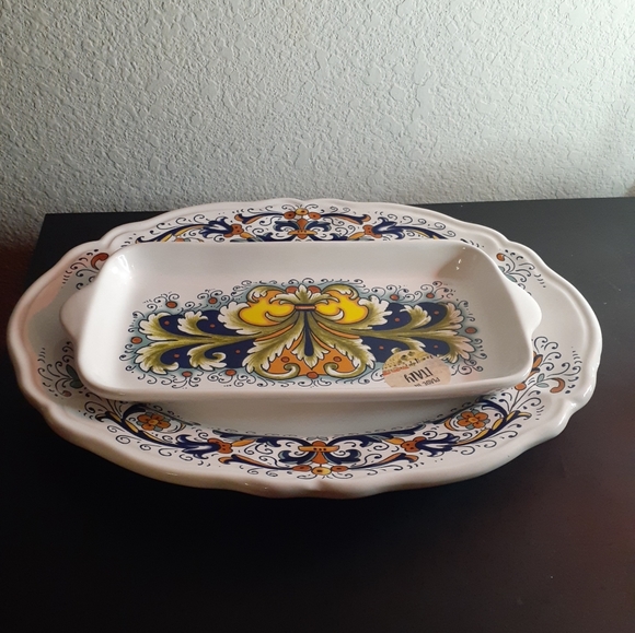 GORGEOUS NEW Nova Deruta Italy Platters Set of 2. - Picture 6 of 6